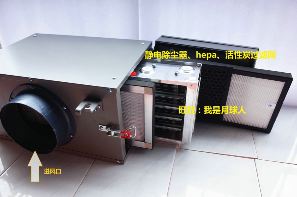 新风系统前置电子集尘高压静电除尘器管道式新风净化箱过滤pm2.5