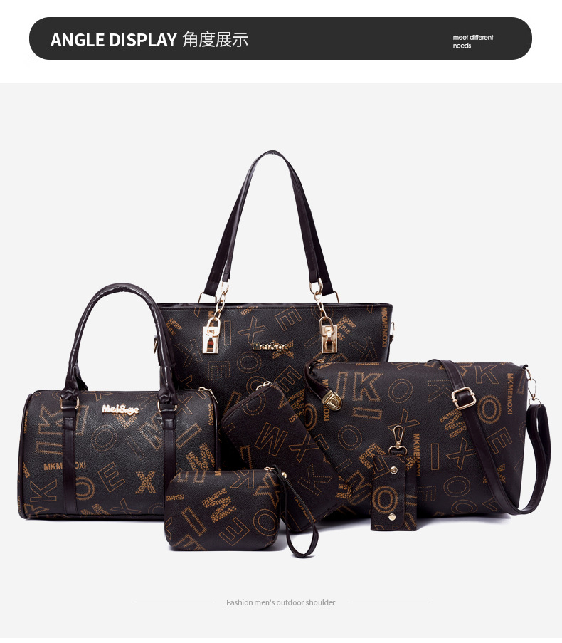 Cross-border foreign trade large-capacity new European and American retro mother-and-child bag multi-piece set women's bag, single-shoulder crossbody handbag undefined