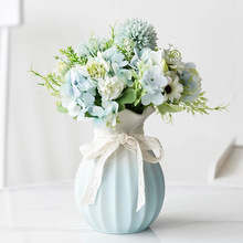简约大花口陶瓷花瓶现代摆件客厅插花干燥花水培花器装饰品餐桌
