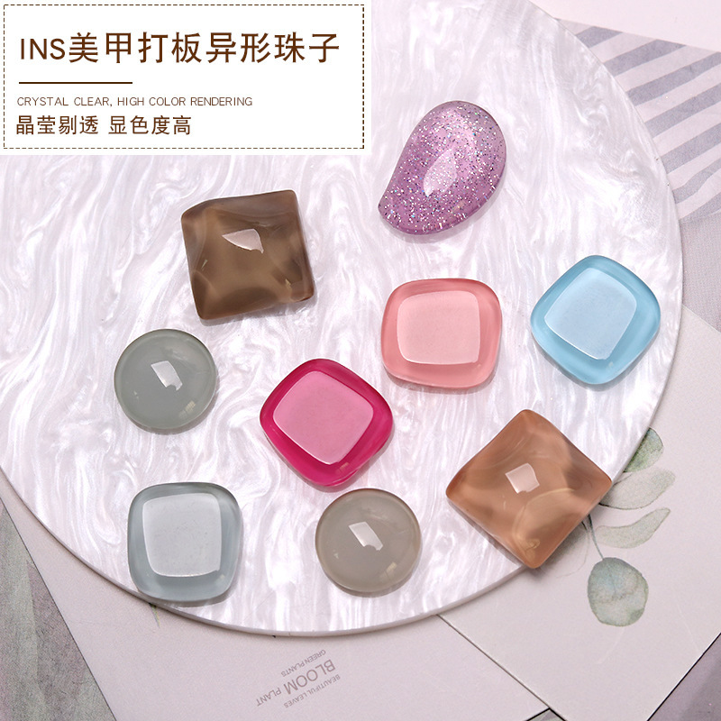 Nail glass pea color card color plate transparent beads water corrugated Nail Polish glue color plate display plate nail