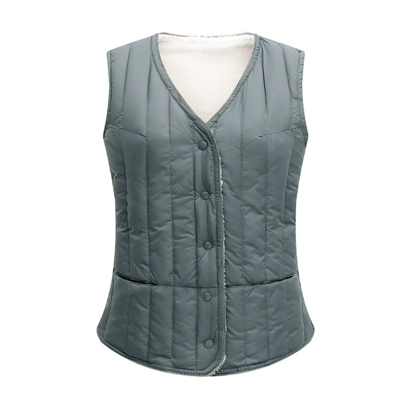 2023 Пуховой хлопковый жилет, Женский легкий зимний короткий теплый жилет в Корейском стиле, Женская утолщенная внутренняя майка на флисовой подкладке