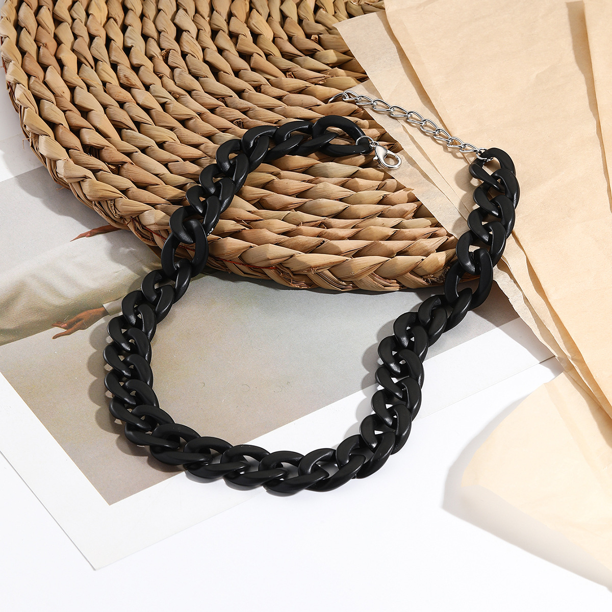 gioielli stile punk collana tendenza periferica esagerata semplice collana a catena in acrilico femminile_voghion.com