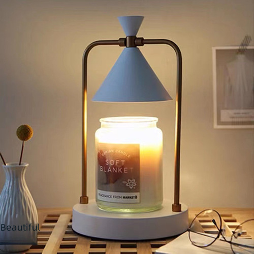 Scented Retro Candleholder Table Lamp for Bedroom with Adjustable Light, Wax Melting Lamp, Metal Romantic Aroma Aid, Spiritual Bedside Night Light