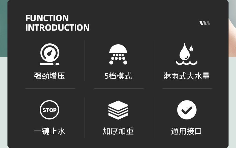 Enhanced pressurized shower head, universal high-pressurized household water heater, essential set for bathing at home Application Scenario