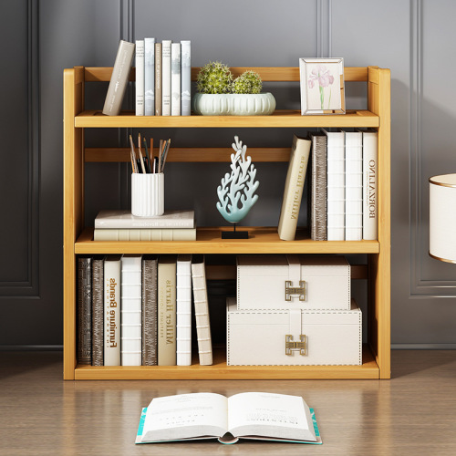 Simple bookshelf storage rack multi-layer home office desk storage rack children's picture book cabinet floor-standing solid wood bookcase