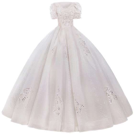 French Style Light Main Wedding Dress 2024 New Style Wedding Outgoing Yarn Bride Women's Heavy Industry Luxury Small Man Court Style Wedding