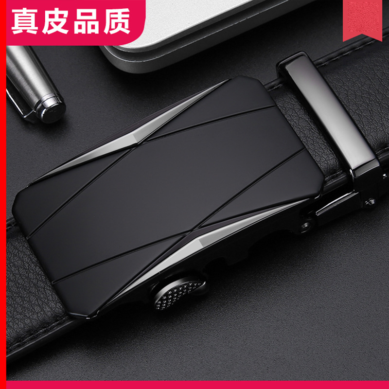 Cinturón de cuero de los hombres directos de la fábrica productos genuinos de moda de los hombres jóvenes hebilla automática pantalones de piel de vaca cinturón casual de negocios