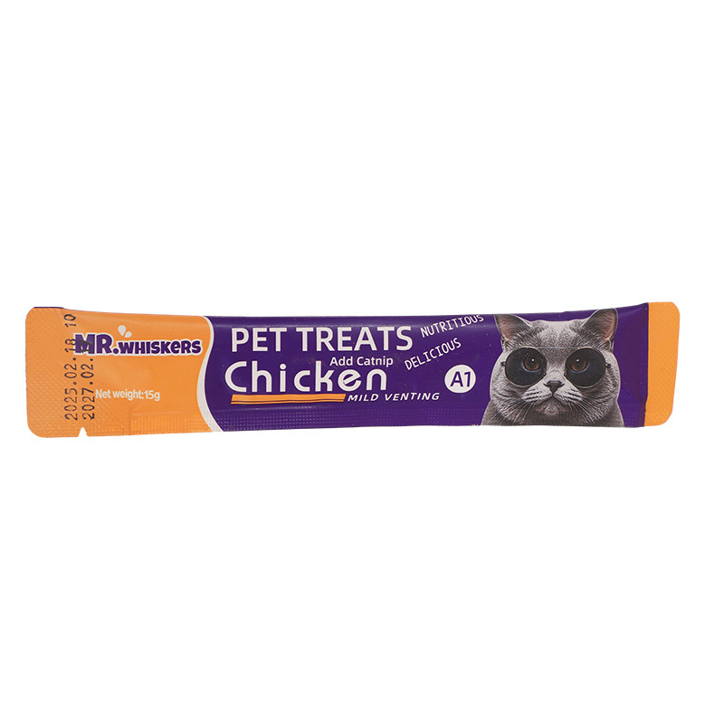 MR.whiskers, Comida para Mascotas, Golosinas para Gatos, Snacks para Gatos al por Mayor, Palitos para Gatos para el Control de las Bolas de Pelo, 100 Unidades