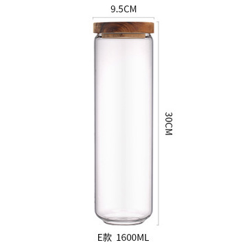 Fábrica al por mayor de la cocina del hogar de madera de acacia sellada tarro de almacenamiento sellado al por mayor Gaopeng botella de almacenamiento de vidrio de silicio
