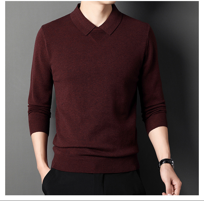 2024 nuevos suéteres para hombres de moda de otoño e invierno suéter de punto de fondo suéter cálido y grueso top de hombre delgado