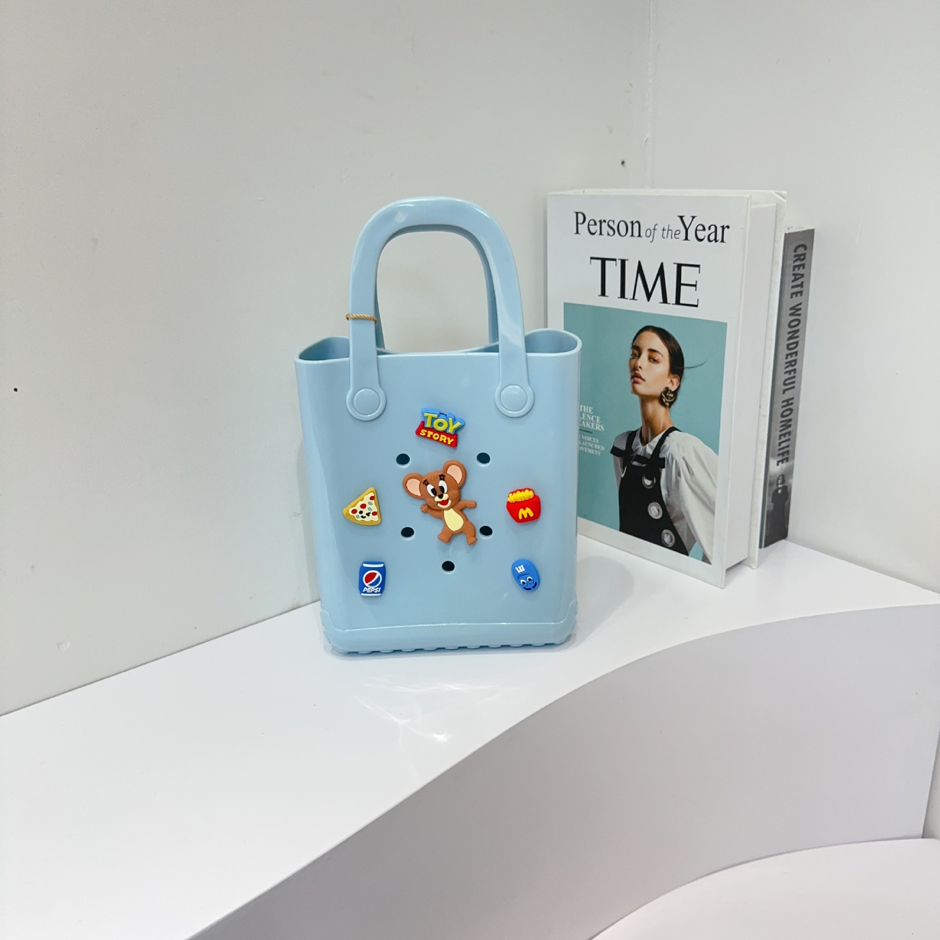 Jelly Bag 2025 New Cross-border DIY Hole Bag, Cartoon Doll, Children's Bag, Beach Baby, Toiletries and Vegetable basket bag undefined