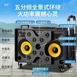 KKTV户外K歌音响广场舞音箱带显示屏移动KTV卡拉0k唱歌点歌一体机