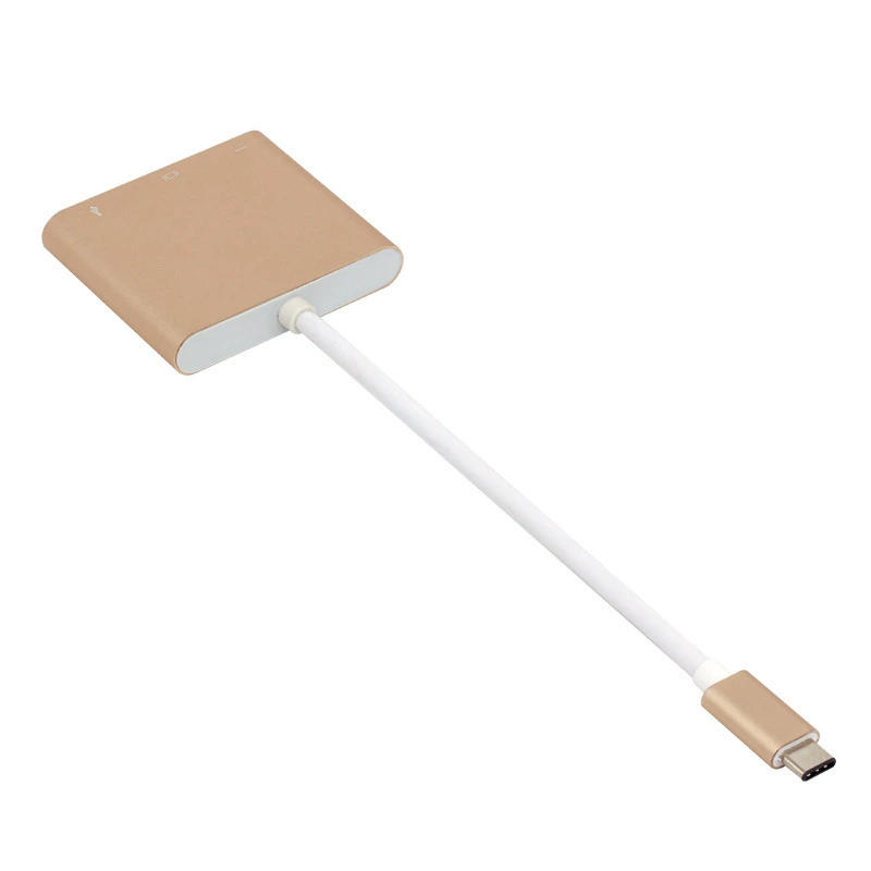 Type-C на HDMI + PD + USB3.0, USB3.1 кабель 3-в-1 для передачи HD-видео, Type-C мультимедийный адаптер