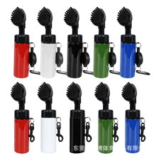 新款高尔夫球杆圆头款按压试喷水清洁毛刷透明易拉扣凹槽清洁工具