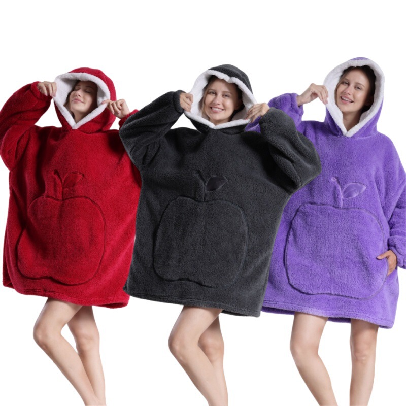 New Lazy Clothing Cross-border Solid Color plus size Sweat Couple Thickened Cold-proof Clothing Warm Hooded Pajamas New Lazy Clothing Cross-border Solid Color plus size Sweat Couple Thickened Cold-proof Clothing Warm Hooded Pajamas