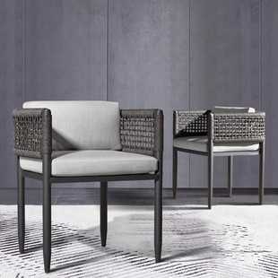 Nordic Outdoor Courtyard Table and Chair Combination Rattan Chair Leisure Villa Open-Air Garden Balcony Small Table and Chair Three-Piece Set
