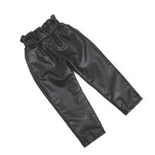 女童裤子韩版童装秋冬季新款宝宝绒pu皮洋气打底裤长裤皮裤