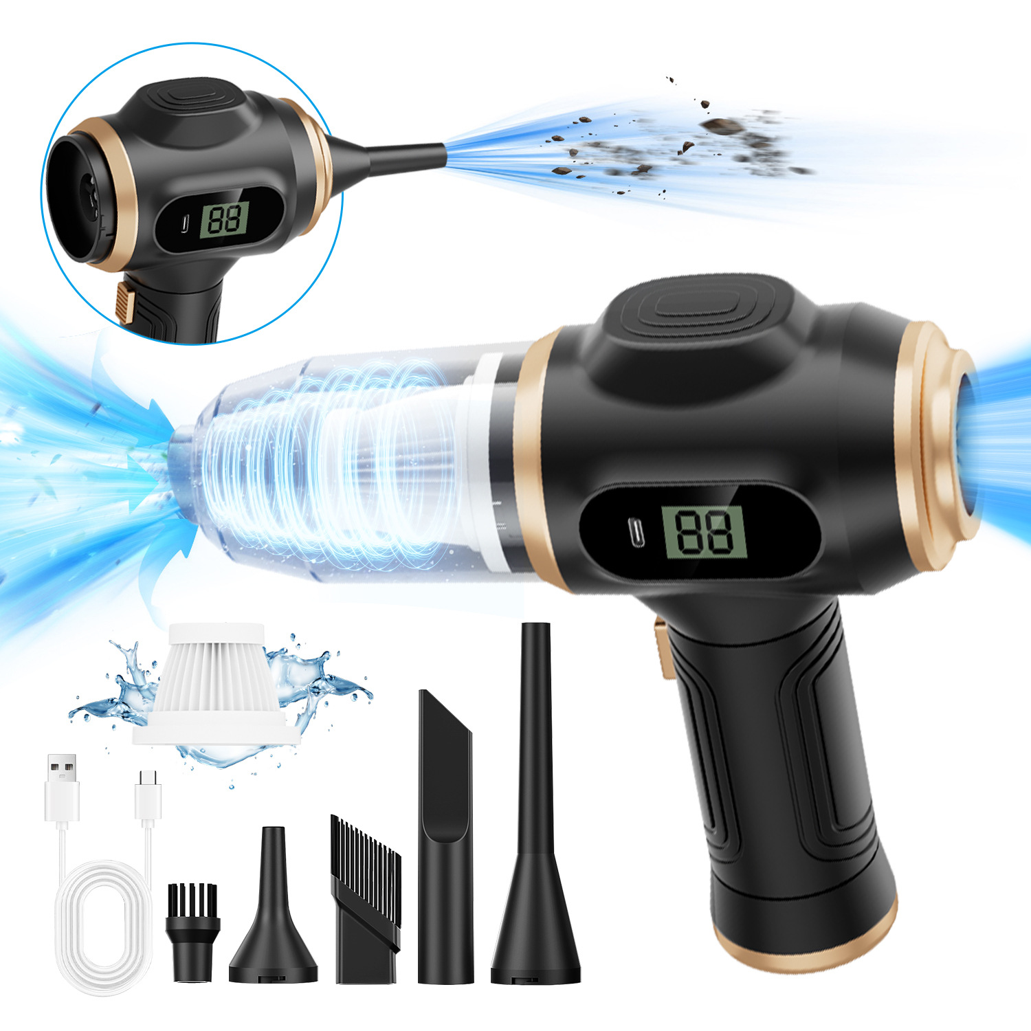 Factory Direct Supply Vacuum Cleaner, Wireless Portable High-Suction Vacuum Cleaner, Car-Mounted Household Vacuum Cleaner, Blowing and Suction Integrated Mini Vacuum Cleaner