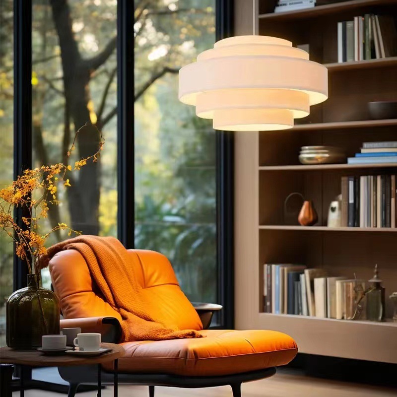 Comercio exterior leche blanca lámpara de tela estilo nórdico moderno minimalista equipo profesional de diseño fábrica al por mayor