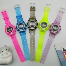 现货新款卡通塑胶电子手表时尚儿童果冻学生礼物运动批发闪电