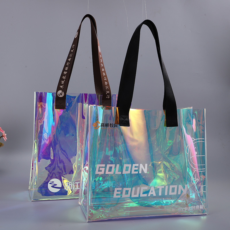 厂家直供立体镭射袋幻彩果冻包包学生斜跨包ins网红手提pvc袋子