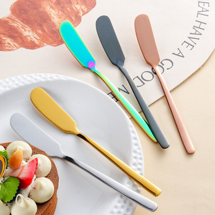 304 Stainless Steel Butter Knife Korean Long Handle Butter Knife Cheese Knife Cream Cake Decorative Knife Jam Knife
