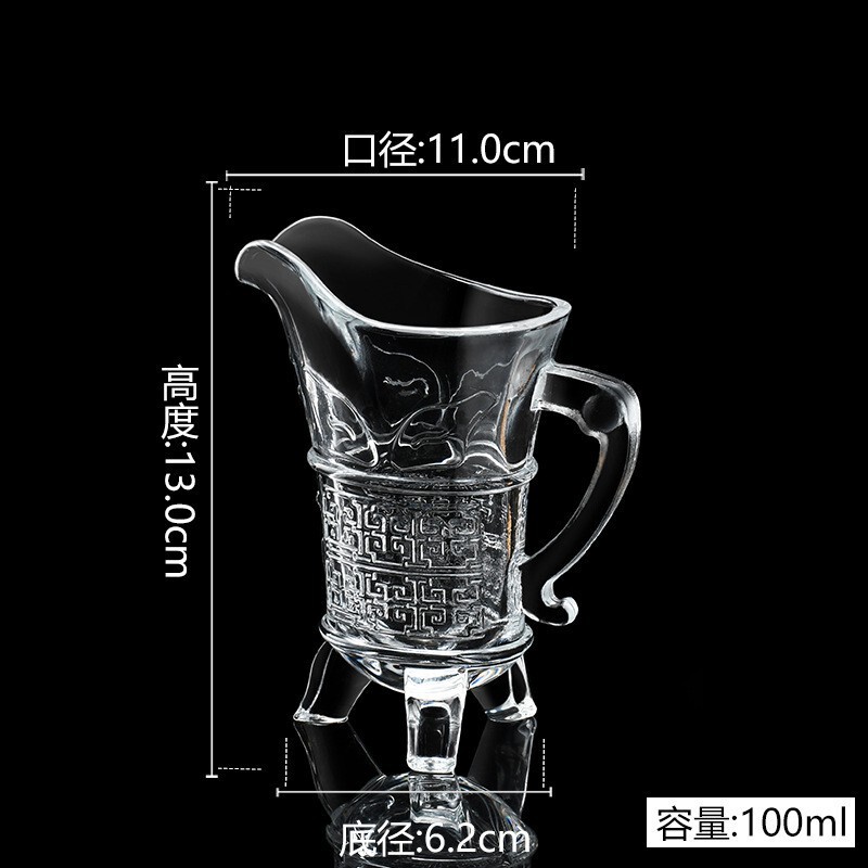 アンティーク三脚ガラスデュークカップ、白ワインカップ、古代クリエイティブレトロデュークカップ、中国ワインボトル、パーソナライズされたインペリアルカップ|undefined