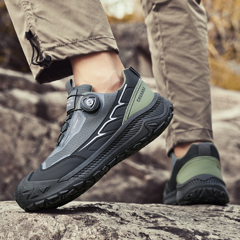 cuishenhao Herren Outdoor-Wanderschuhe mit drehbarem Schnallenverschluss, ideal für Frühling und Herbst, grenzenloses Reisen, ohne Schnürsenkel, atmungsaktiv, lässig, Trekking_voghion.com
