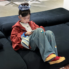 儿童外套2025年童装秋季新款女童中大童洋气工装外套牛仔裤套装潮