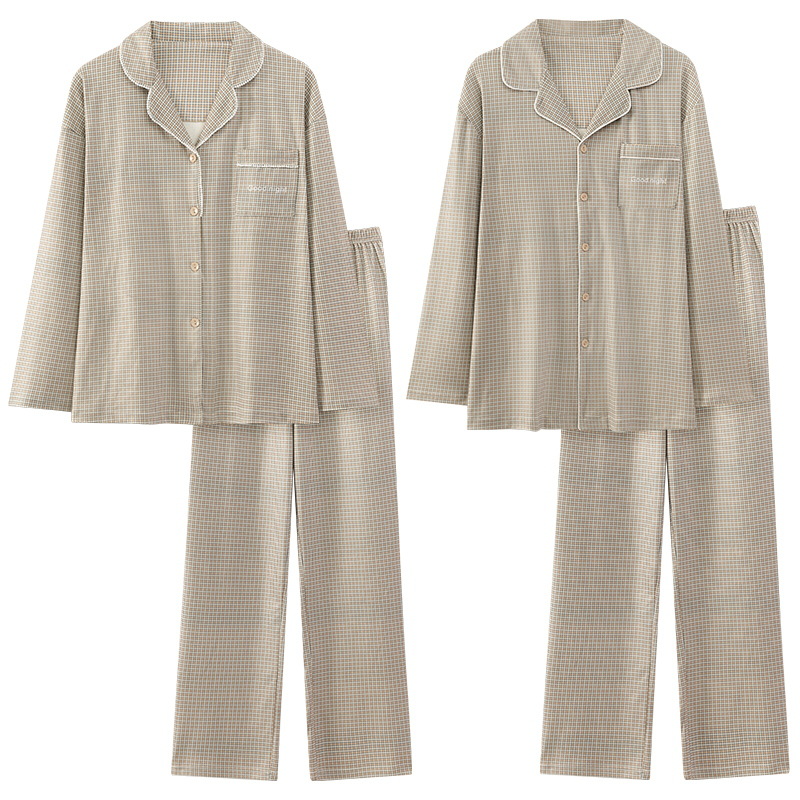 Pajamas de pareja para mujeres 2025 otoño y invierno caliente catiónico de lana cardigan de manga larga calentamiento ropa de hogar para hombres set