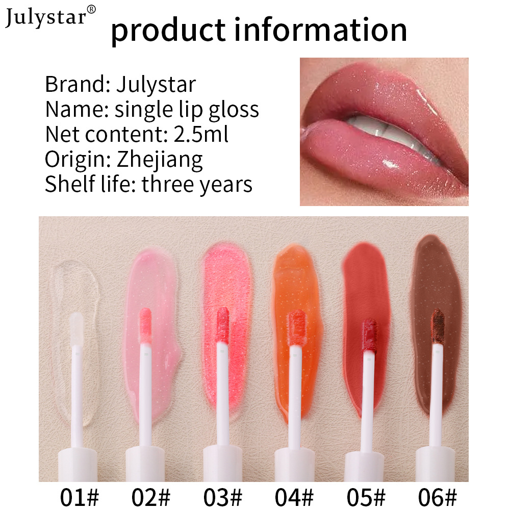 Cross-border makeup long-lasting moisturizing transparent nourishing lip gloss, European and American water light mirror brightening lip gloss and lip oil wholesale for export Item Picture