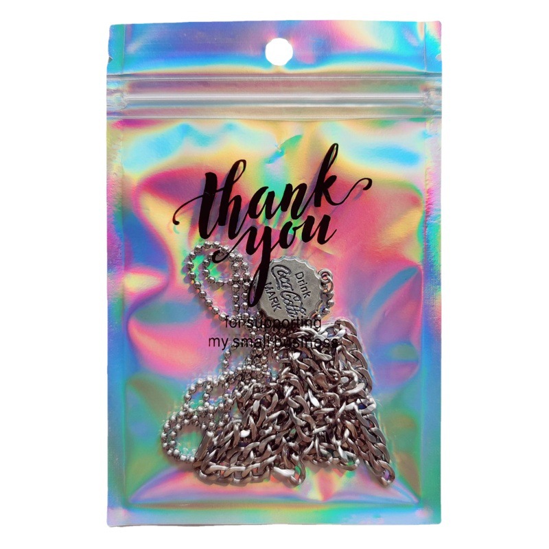 En stock gracias láser bolsa de embalaje bolsa ziplock cable de datos bolsa de Yin Yang bolsa de plástico bolsa de color Magic Rainbow joyería bolsa