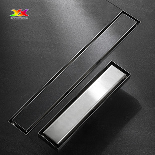 304 Stainless Steel Lengthened Invisible Floor Drain 6.8 Wide Long Strip Xizang Floor Drain DN50 Bath Room Tile Floor Drain