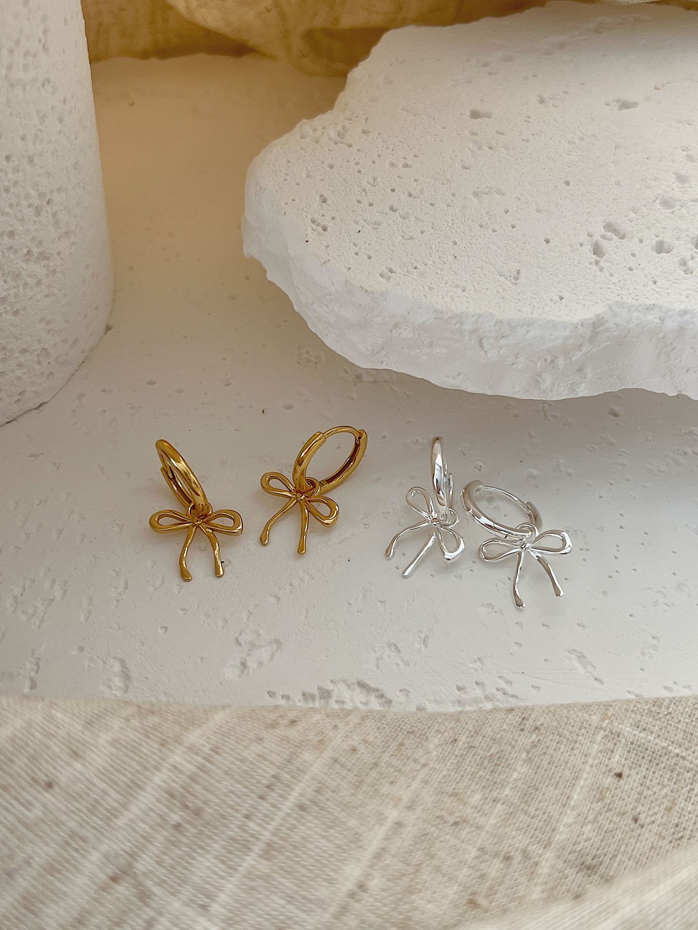 1 Pair 925 Sterling Silver Bow Knot Drop Earrings display picture 4