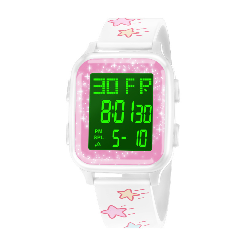Reloj electrónico cuadrado de alarma luminosa multifunción Popular en línea popular estudiante de dibujos animados lindo reloj electrónico de sincronización