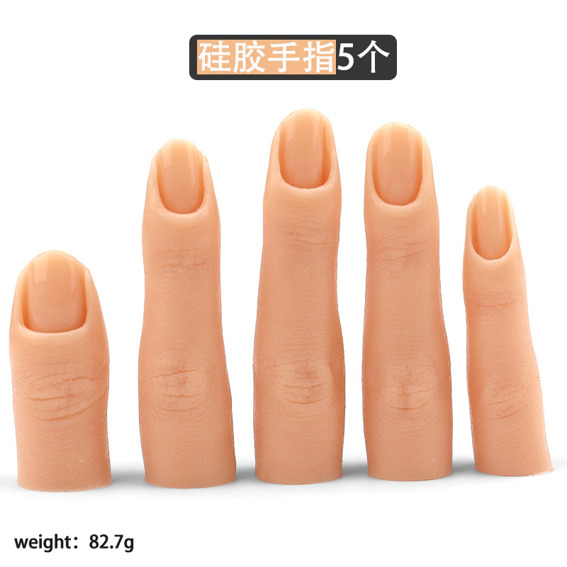 Venta caliente transfronteriza arte de uñas puro ejercicio de silicona modelo de mano articulación doblable a juego práctica de pieza de uña modelo de mano de silicona