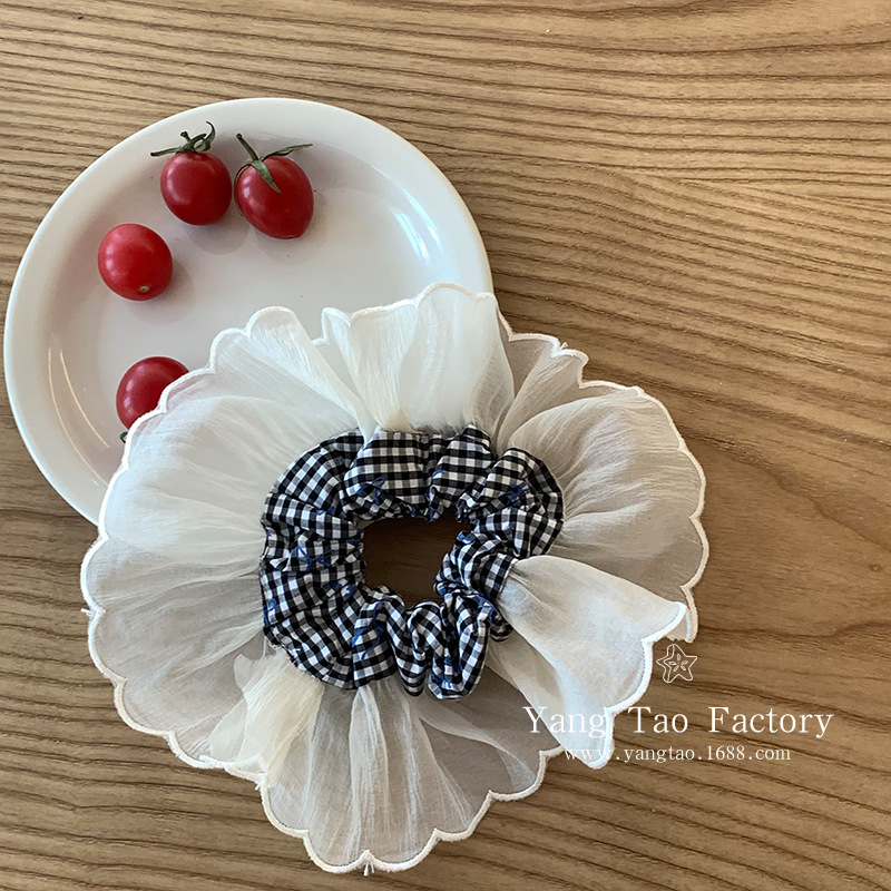 Primavera Sakura nuevo lazo para el cabello hecho a mano multicapa estilo de hadas francés de alta calidad cuerda para el cabello encaje flor tocado