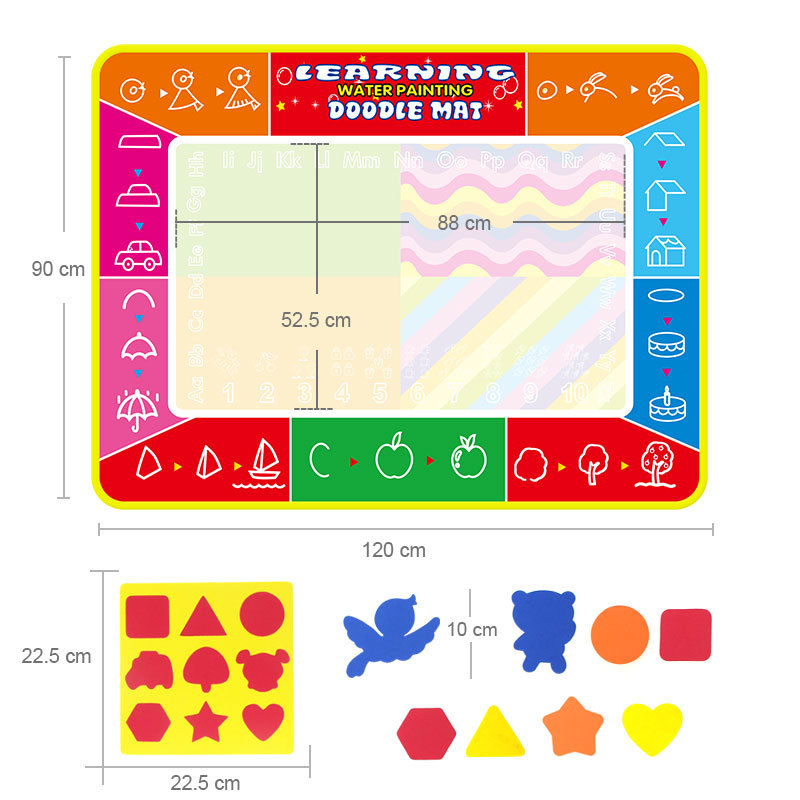 120*90cm儿童水画布大号魔法水画布水写毯宝宝水画毯婴儿启蒙玩具