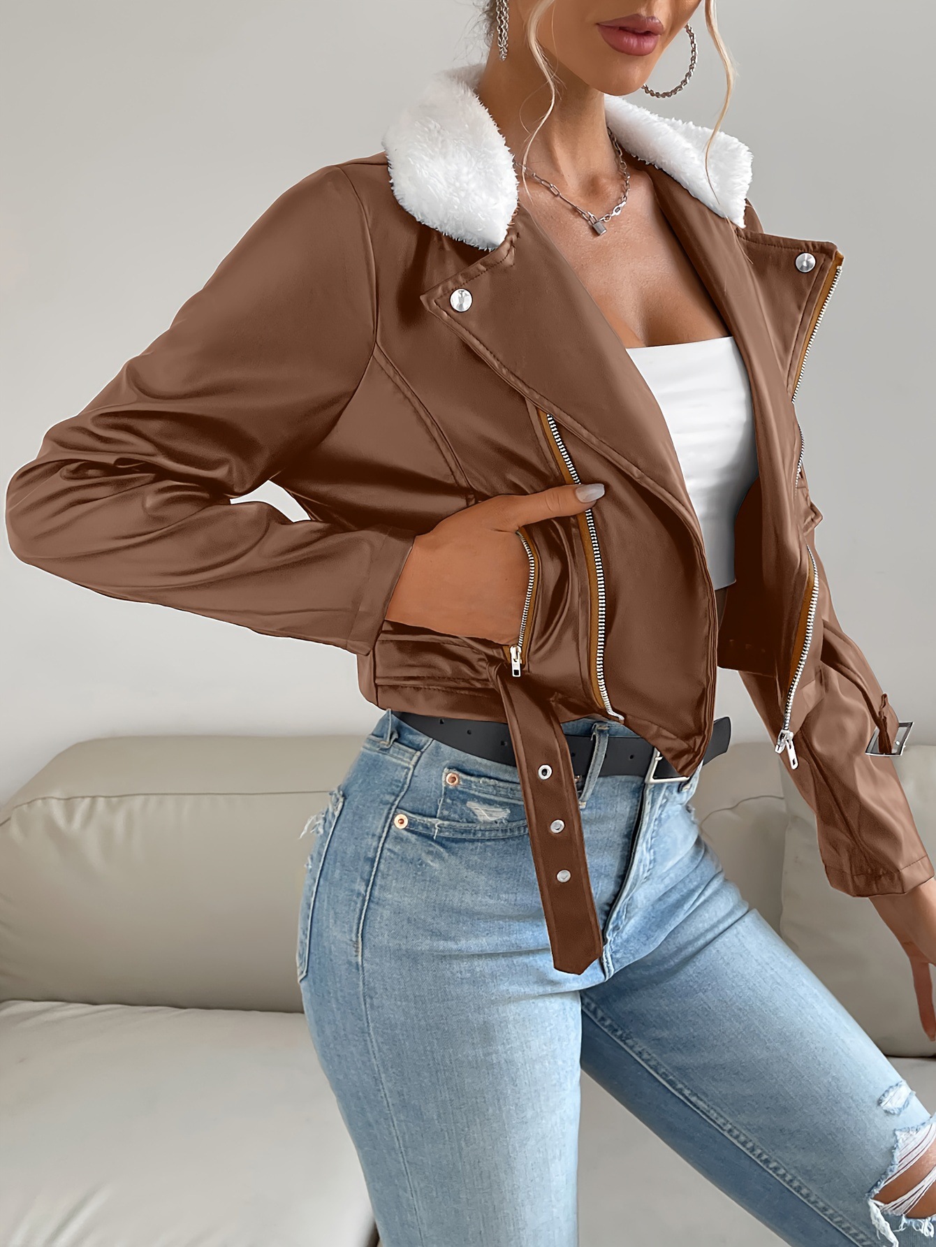 Women's Clothing Fashion Leather Jacket_voghion.com