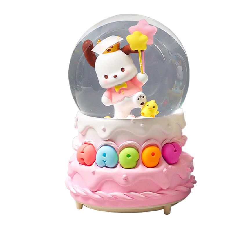 Caricatura adorable perro Pacha bola de cristal adornos de nieve luminosa para niños niños niñas estudiantes regalos al por mayor