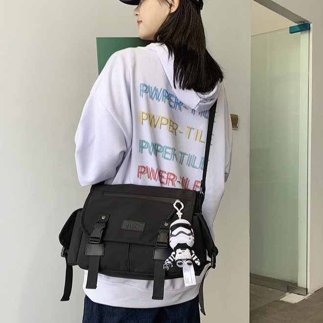 Crossbody Men Trendy Brand Korean Version Sports Large Capacity Messenger Workwear Functional Street Hip Hop Japanese_voghion.com