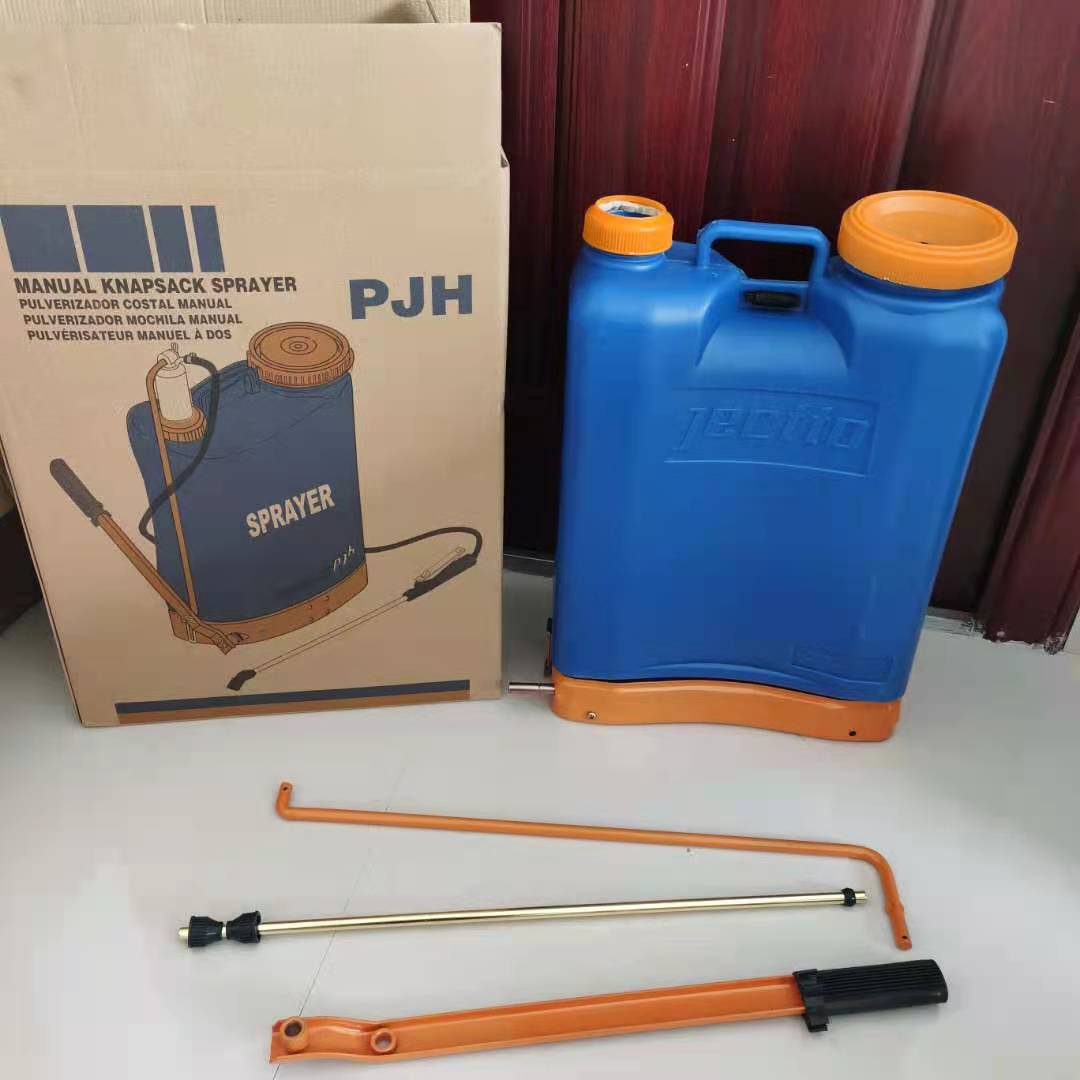 Barato brasileño grabado metal cámara de gas bomba de cobre pulverizador PE moldeo por soplado 16L pulverización de mochila manual