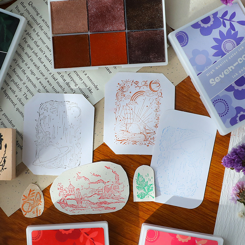 Caja colorida almohadilla de tinta a base de agua jardín de infantes pintura de dedos de los niños almohadilla de tinta de color DIY sello de goma mesa de impresión