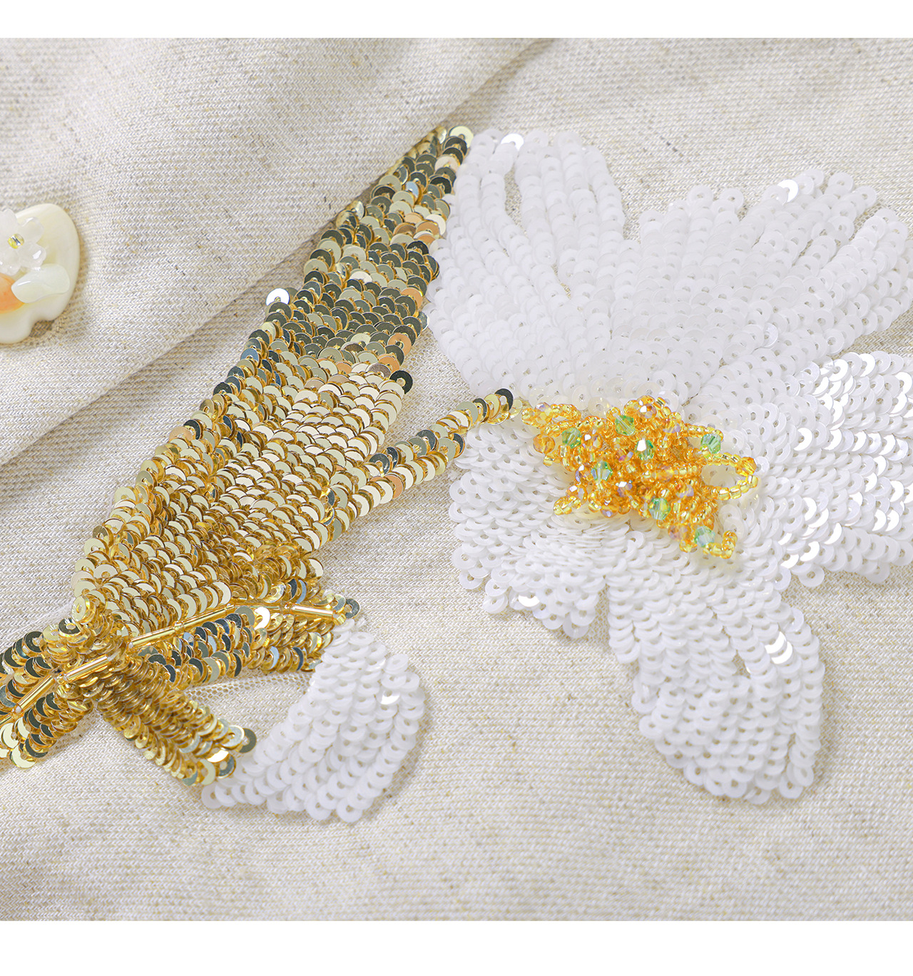 Bộ áo gile thêu sequin kết hợp quần lụa mơ mùa hè nữ — màu mơ chi tiết 21