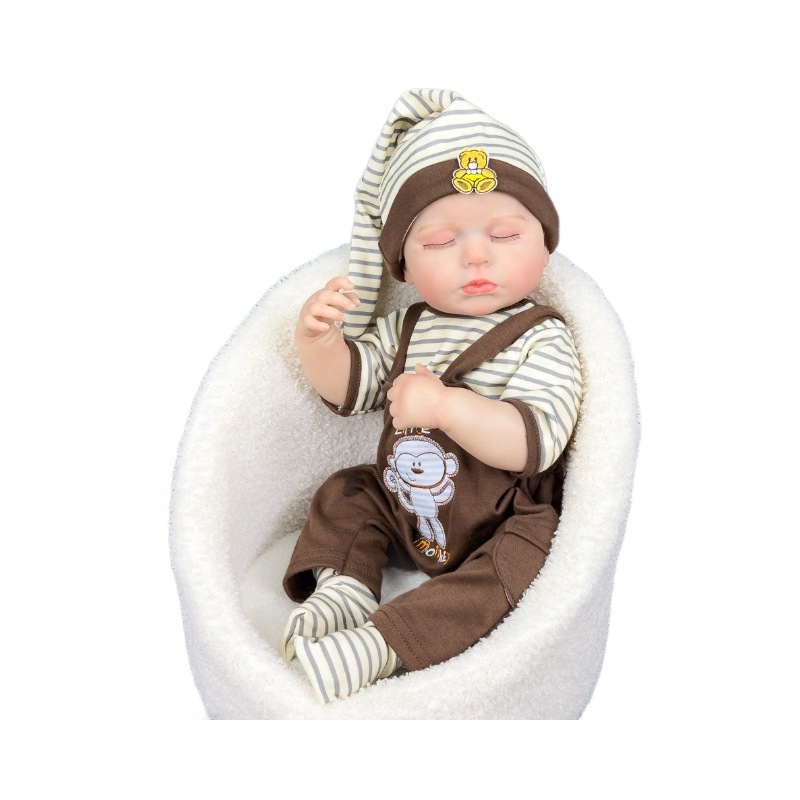 18 pulgadas rl muñeca cerrar los ojos loulou pesado bebé re regalo infantil muñeca lindo imitación olbond
