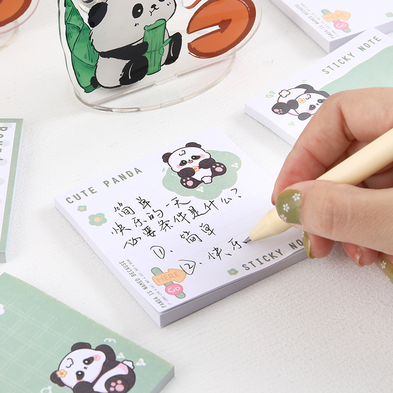 Nuevo panda cartón de dibujos animados notas de nota N veces pegado alto valor de la cara notas de notas de notas de papel para estudiantes