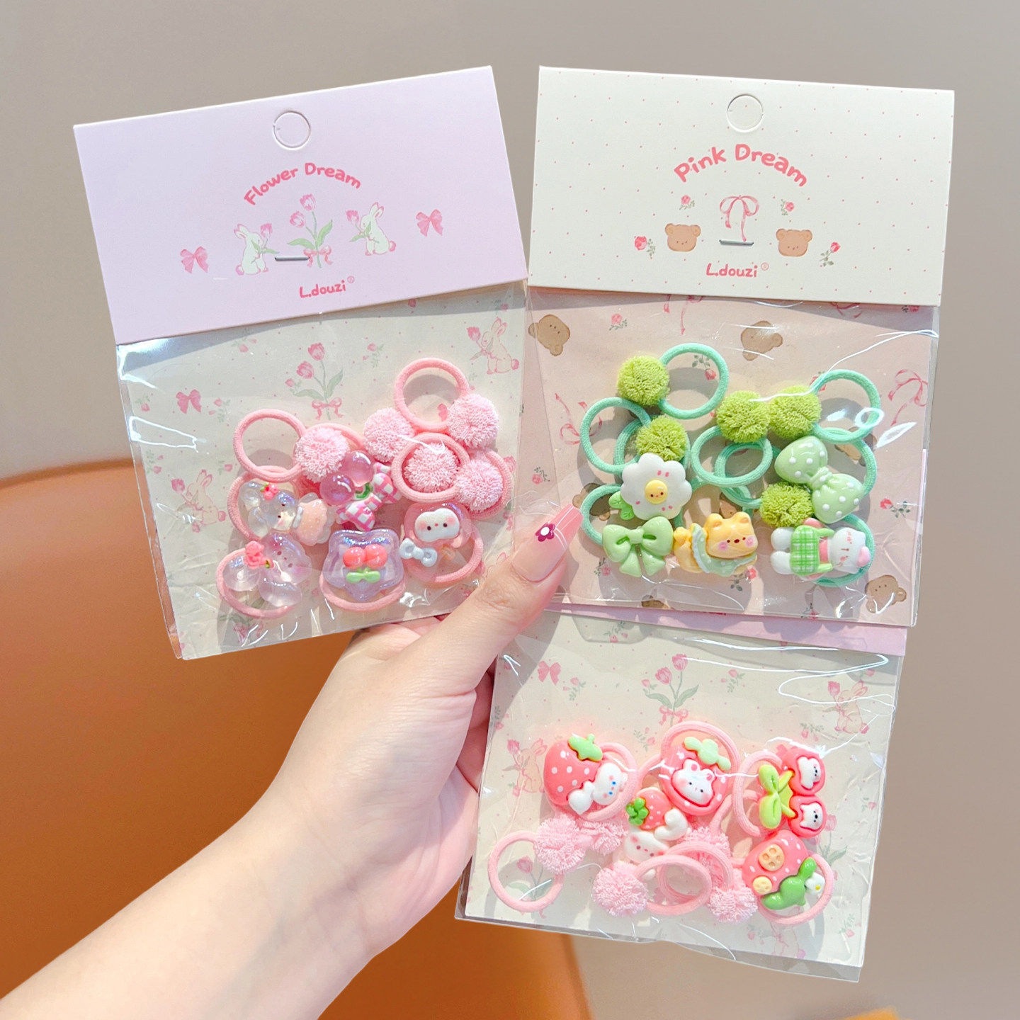 Niños coloridos lindos viento dulce dibujos animados anillo para el cabello bebé joyas para el cabello niñas de alta elasticidad no lesionar toque de cabello