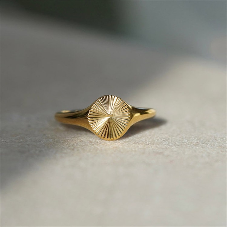 Stainless Steel 14K Gold Plated Fashion Geometric No Inlaid Rings display picture 5