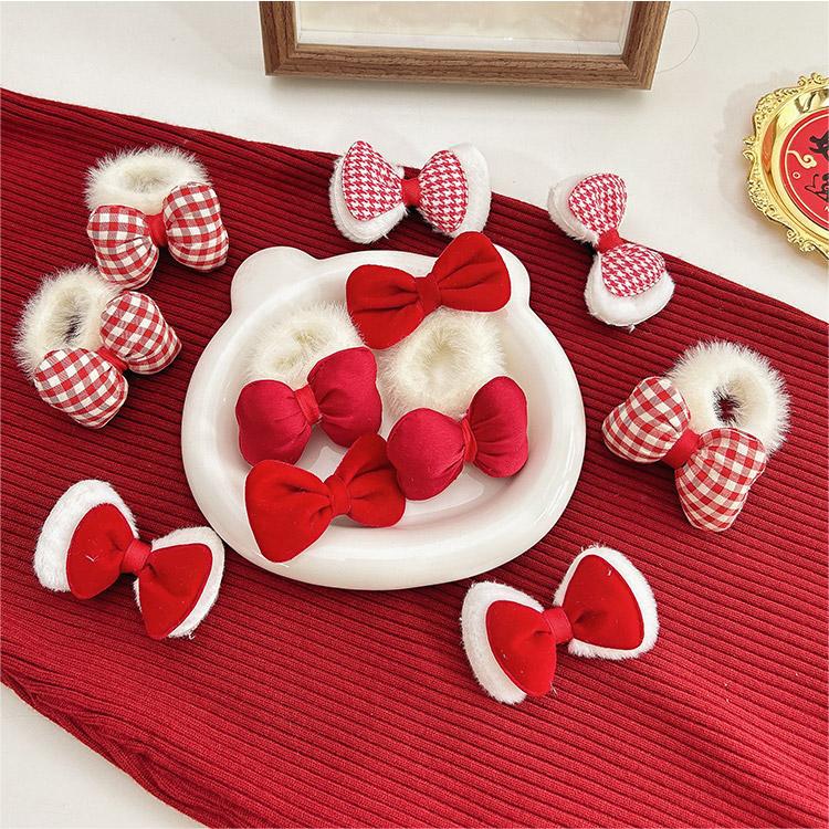 Tocado de arco de las niñas de felpa banda de pelo clip de pelo de otoño e invierno no duele la cuerda de pelo 2023 Nueva horquilla banda de goma para niños