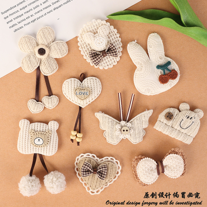 New brown Lovely Ribbon Love Bow DIY Cloth Stickers Garment Decoration Accessories Yiwu Accessories